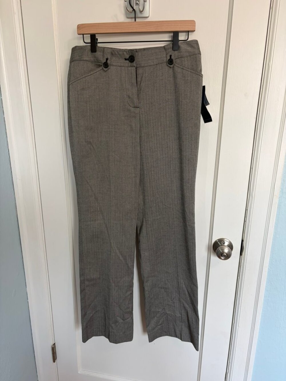 NWT Jones New York Signature Stretch Herringbone Trousers Sz 10